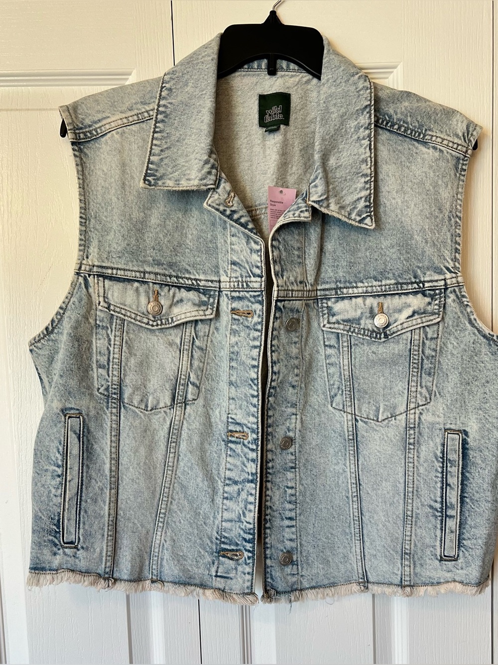 Wild Fable Women's Sleeveless Denim Jean Jacket Size XL NWT